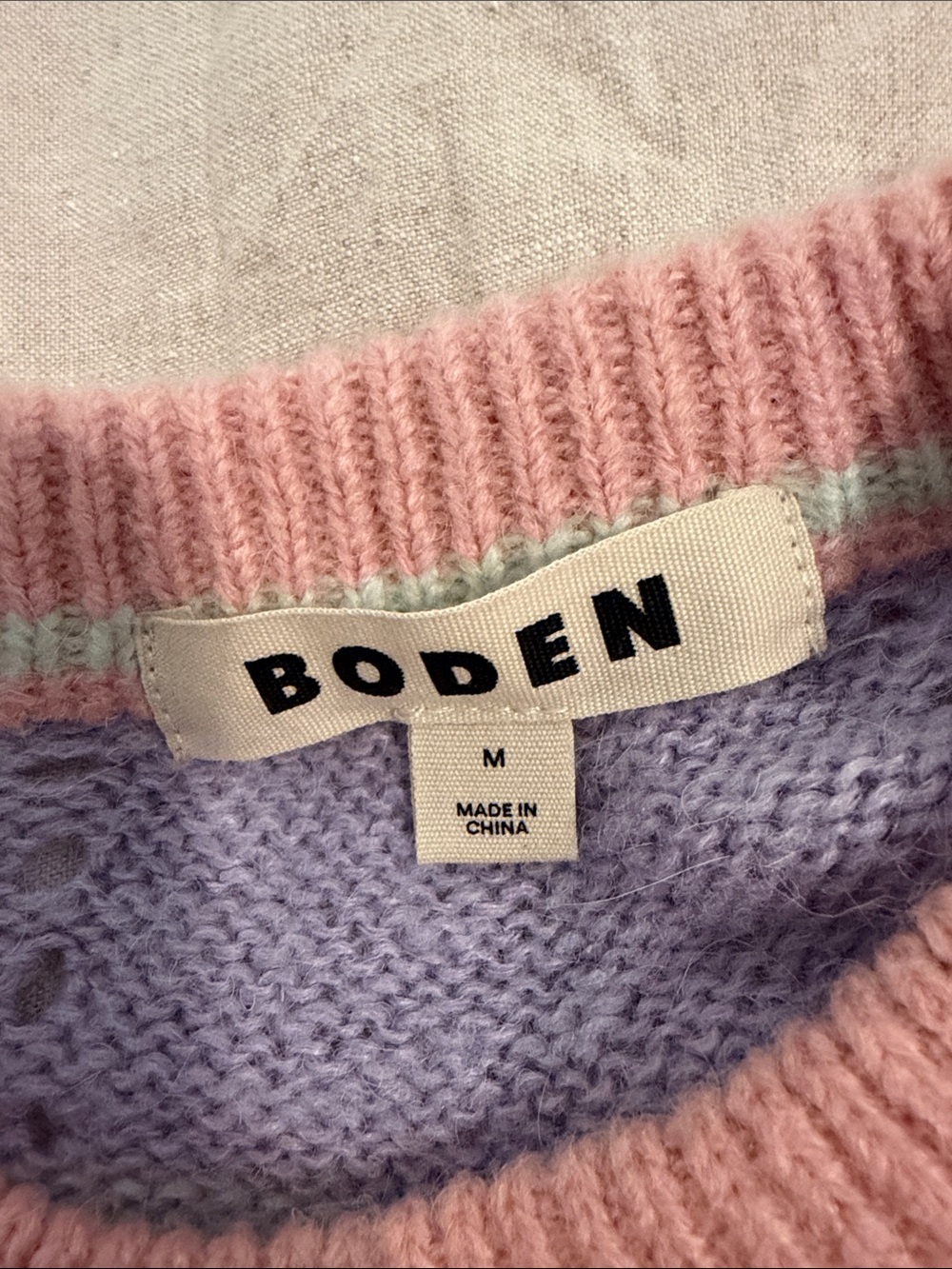 Boden Multi-Color Wave Stripe Crewneck Sweater - Picture 2 of 4